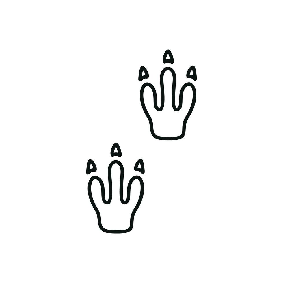 Hand drawn linear vector illustration of footsteps