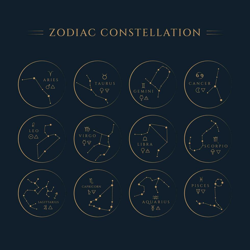 Zodiac Constellations Symbol Illustration vector