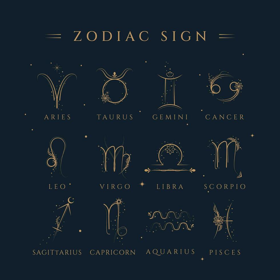 zodíaco señales símbolo ilustración vector