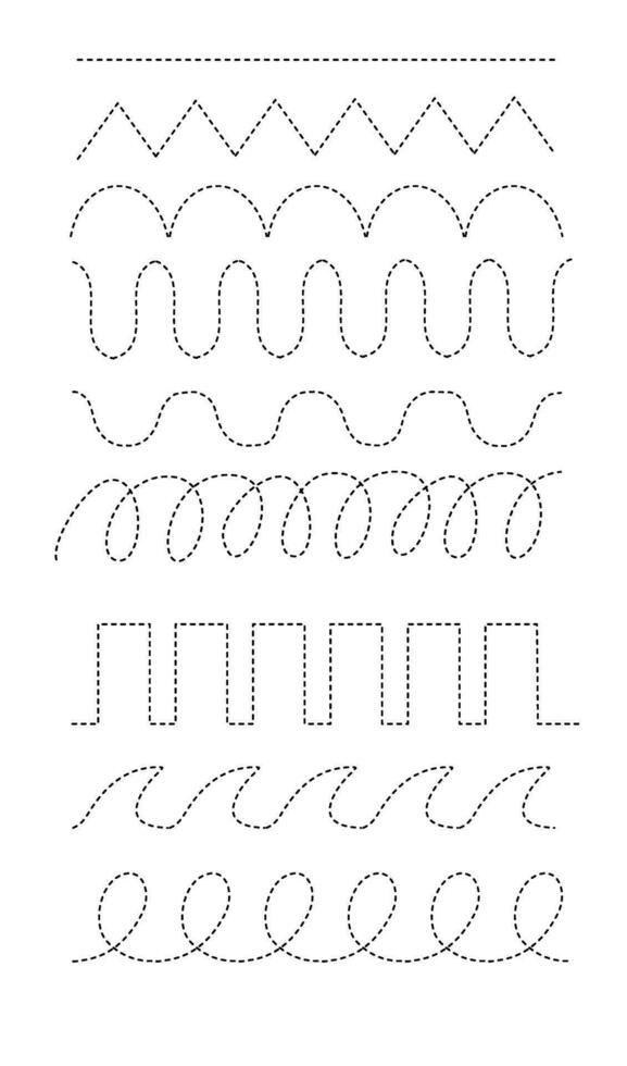 Set of tracing lines for kid task vector
