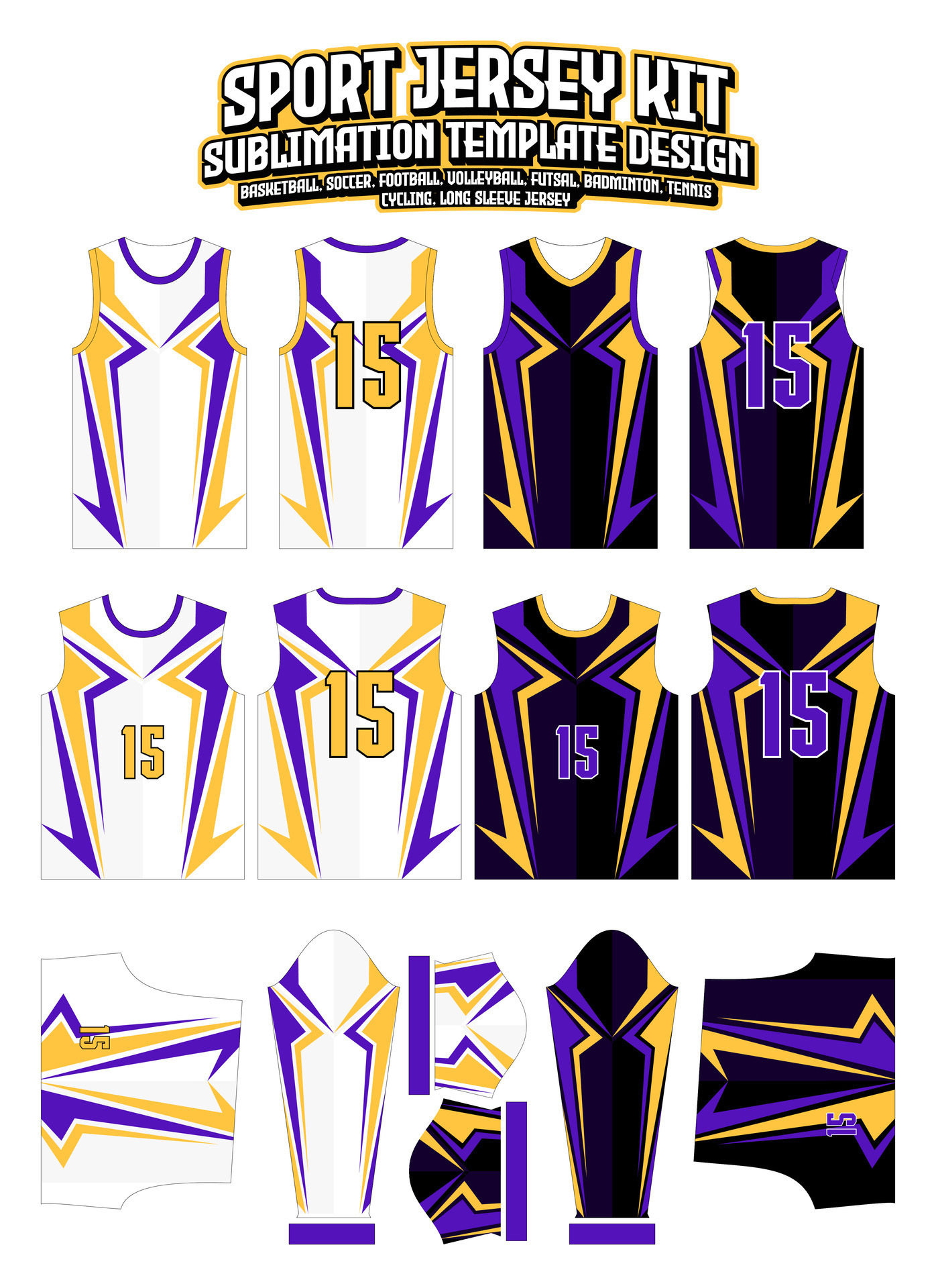 Yellow Sharp Stripes Jersey Design Sportswear Pattern Template 27959455 ...