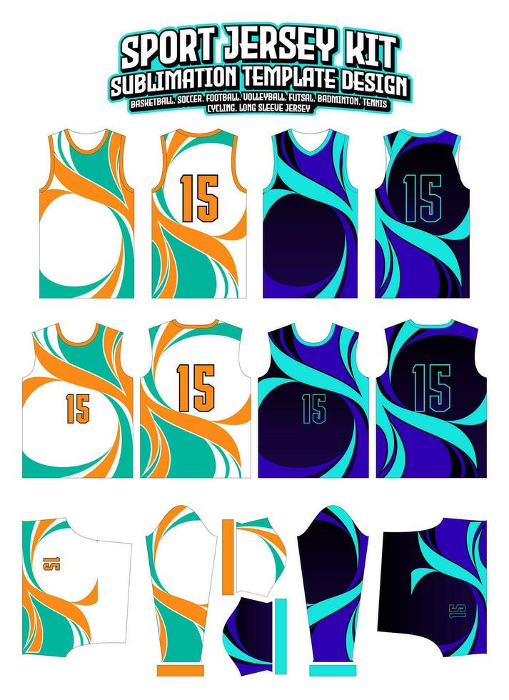 Swirl Jersey Design Sportswear Pattern Template vector