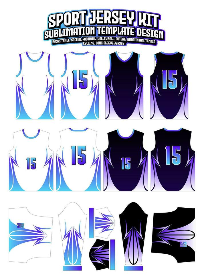 Gaming Jersey Design Sportswear Pattern Template vector