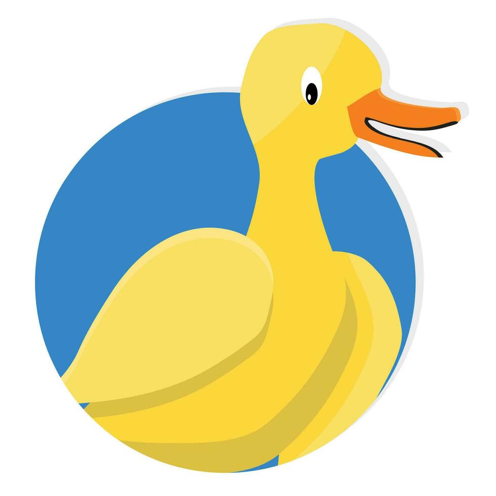 Yellow duck icon app. Yellow rubber duck, vector illustration