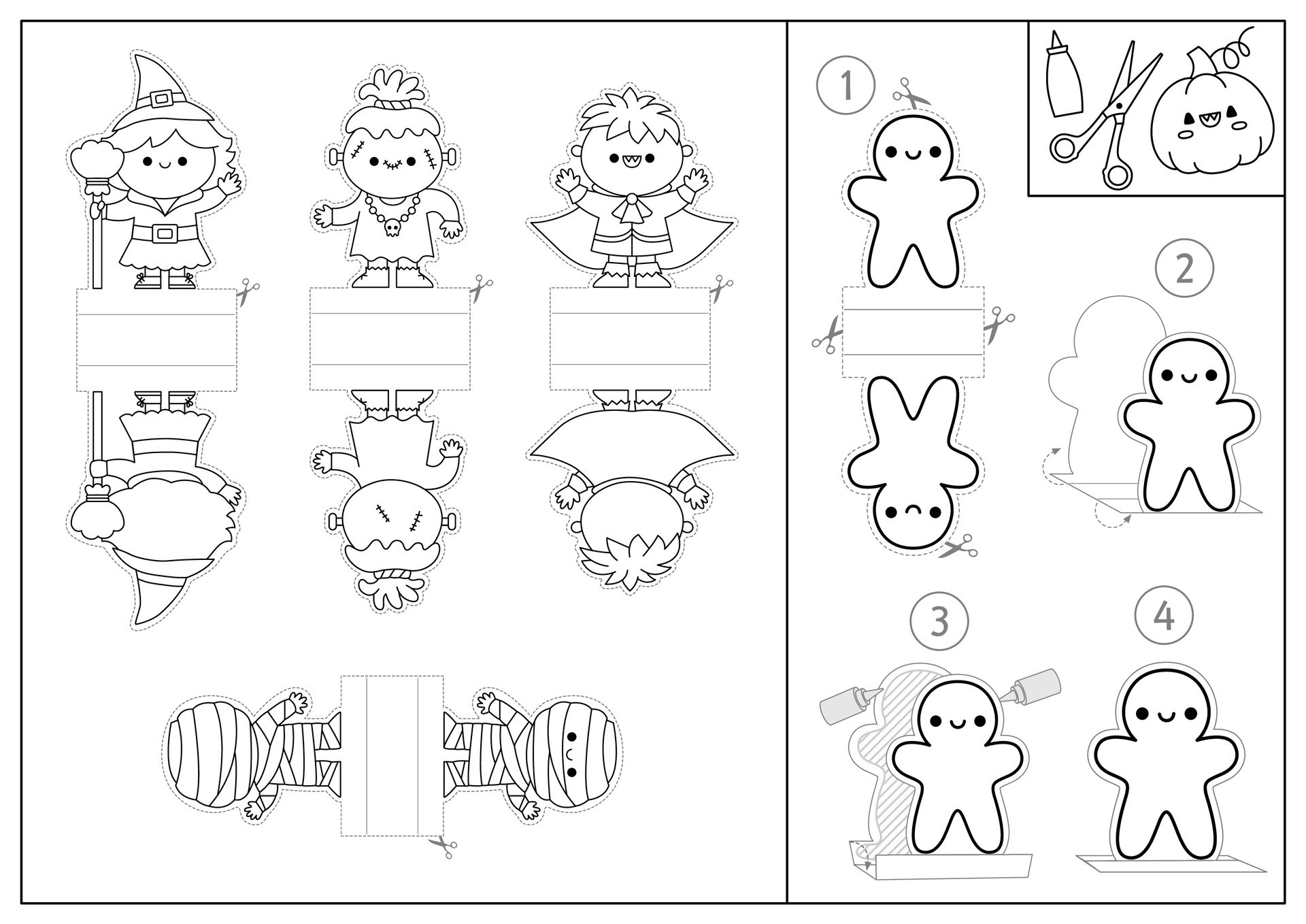  Cut out Paper Dolls Cute Animal and Crafts Kawaii