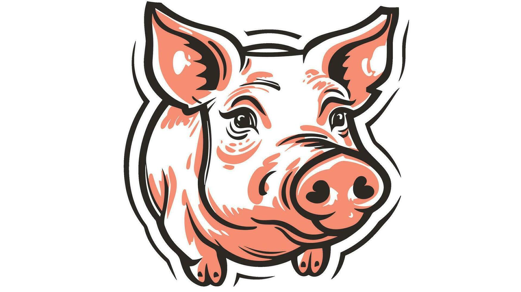 Adorable Pig Image Discover the Charm of a Playful and Cute Farm Animal vector