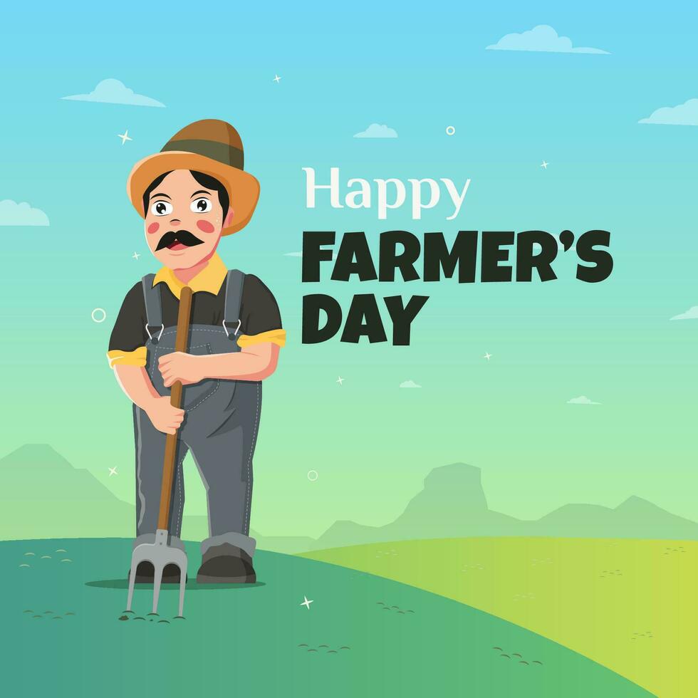 contento agricultores día diseño vector ilustración