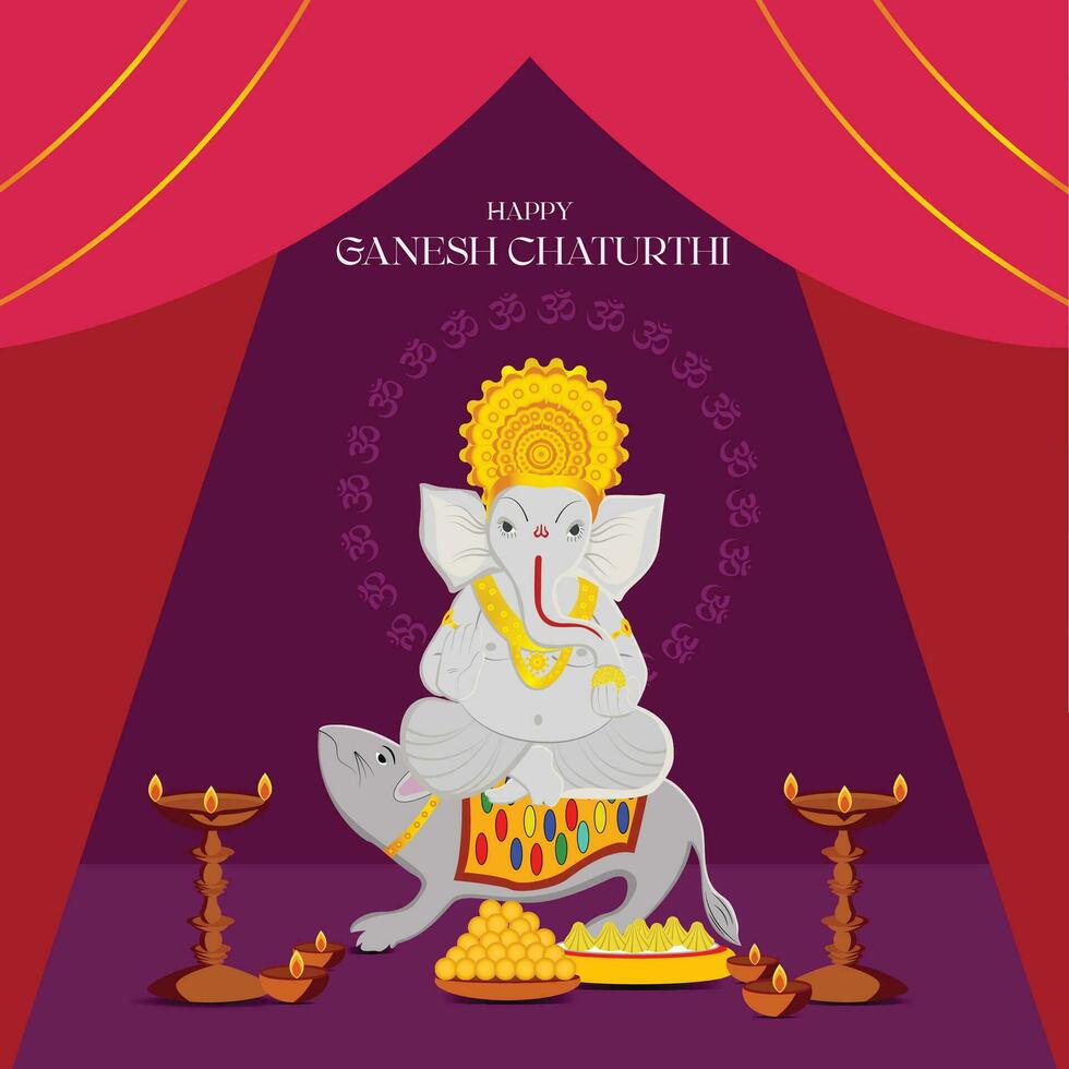 ganesh chaturthi celebracion vector modelo