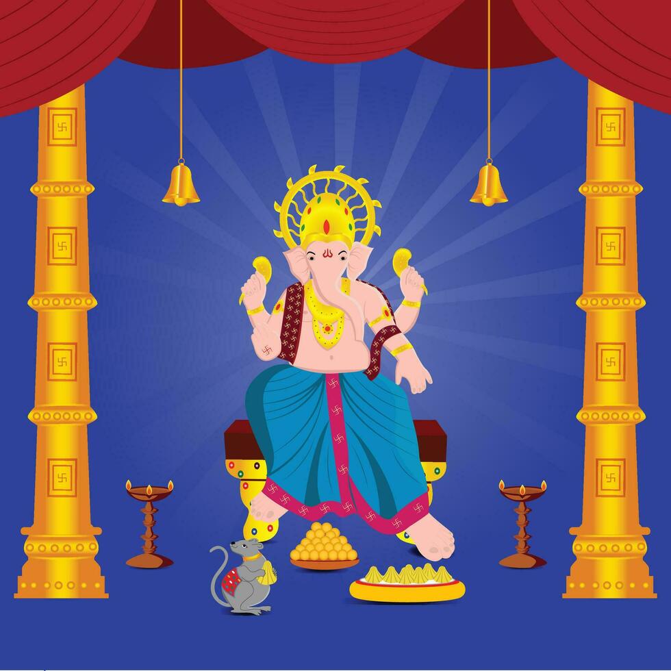 Ganesh Chaturthi Celebration vector template