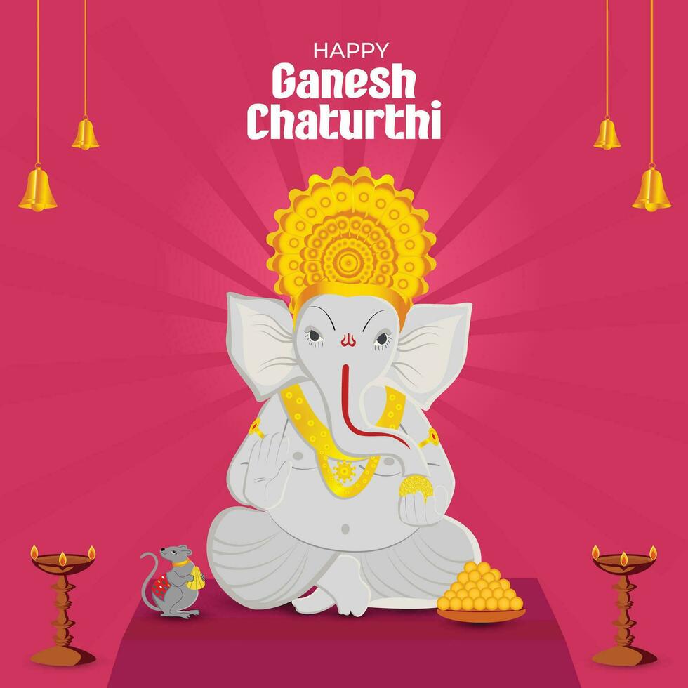 ganesh chaturthi celebracion vector modelo