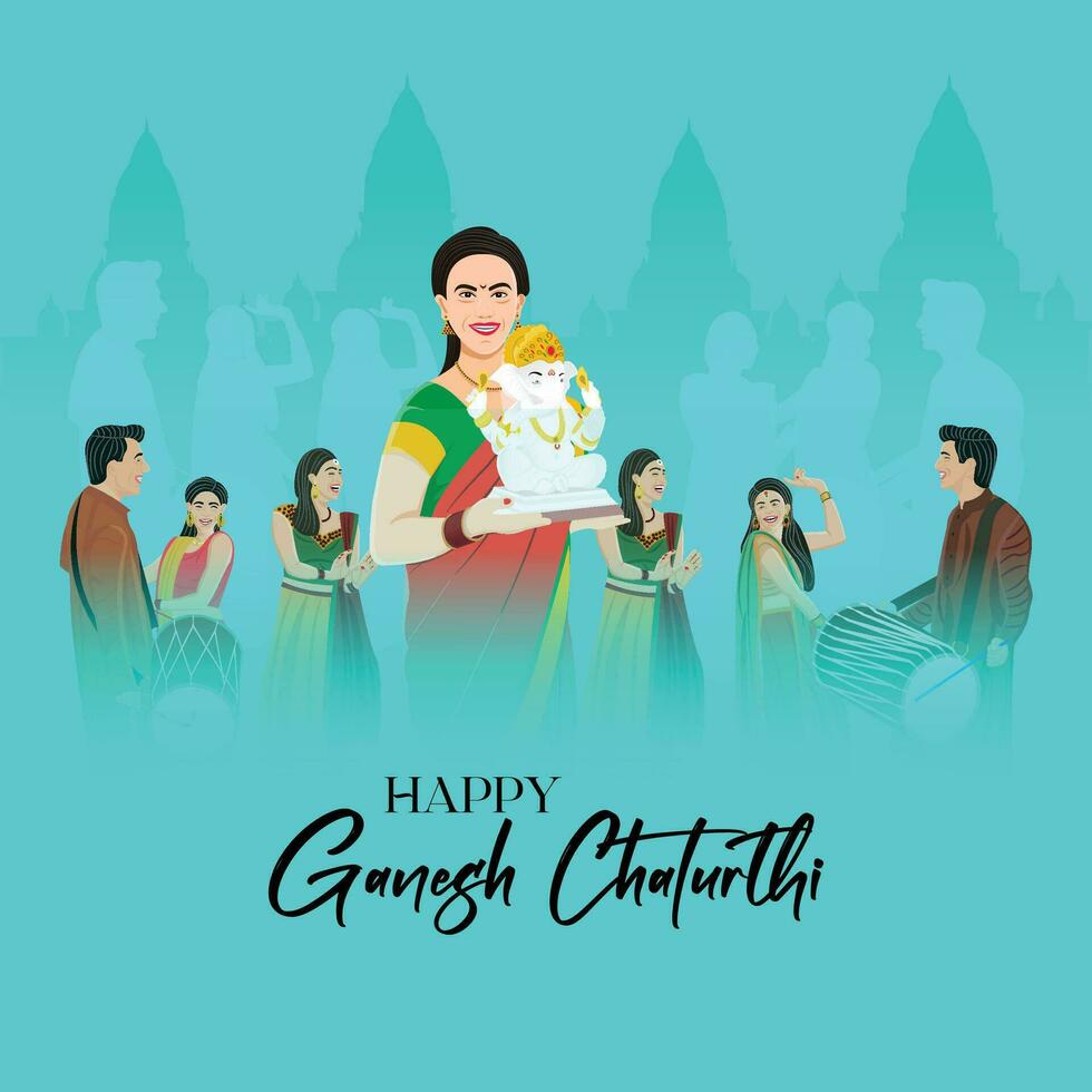 Ganesh Chaturthi Celebration vector template