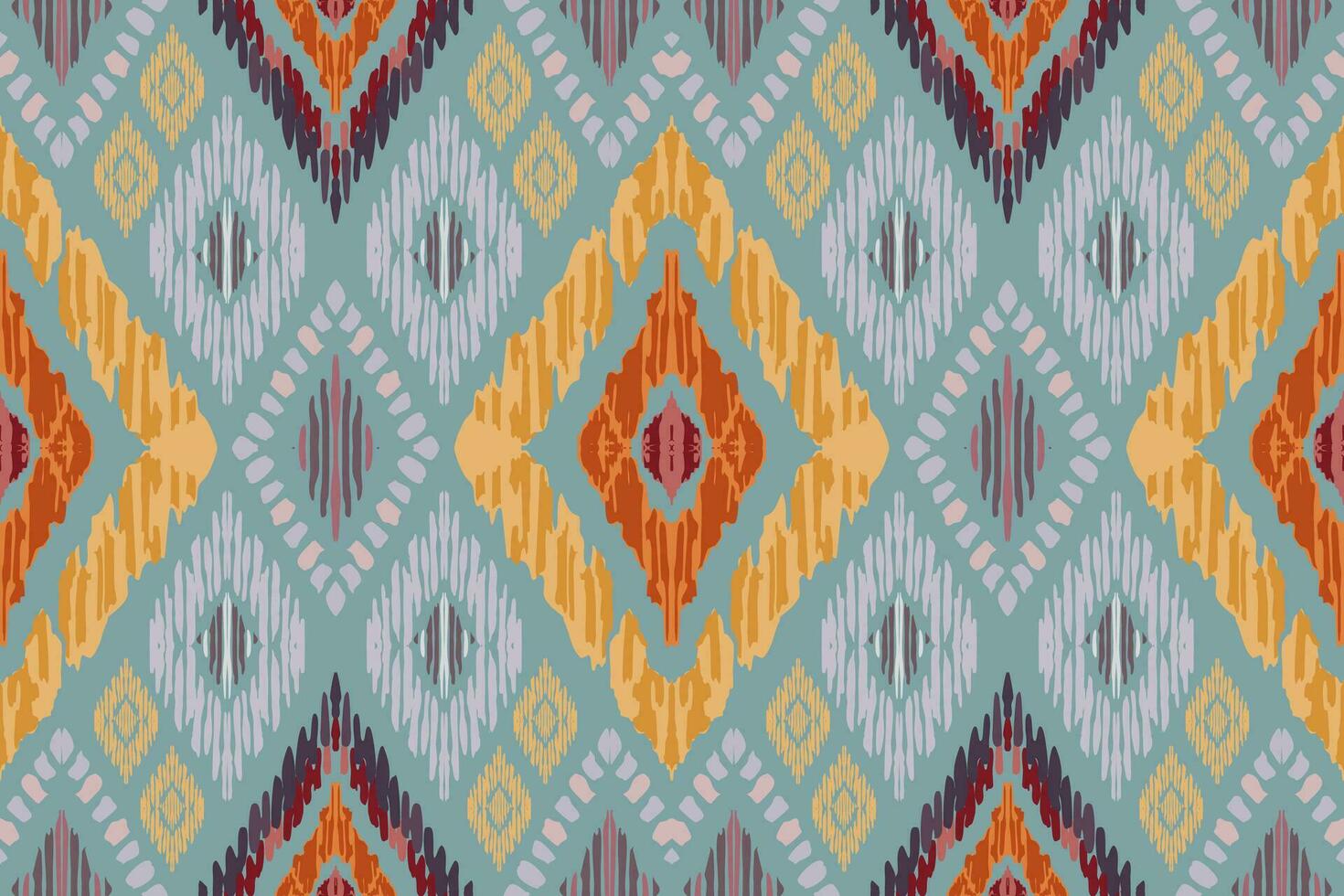 Ikat paisley embroidery on gray background.geometric ethnic oriental seamless pattern traditional.Aztec style abstract vector illustration.design for texture,fabric,clothing,wrapping,carpet,print.
