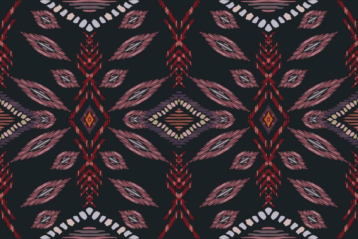 Ikat paisley embroidery on gray background.geometric ethnic oriental seamless pattern traditional.Aztec style abstract vector illustration.design for texture,fabric,clothing,wrapping,carpet,print.