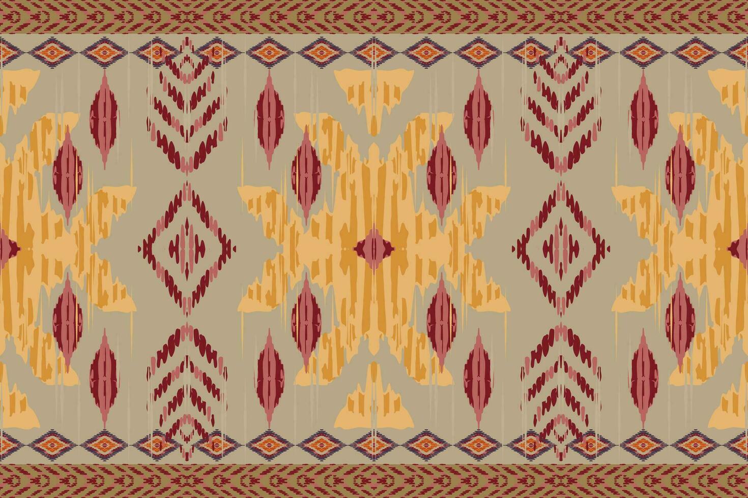 Ikat paisley embroidery on gray background.geometric ethnic oriental seamless pattern traditional.Aztec style abstract vector illustration.design for texture,fabric,clothing,wrapping,carpet,print.