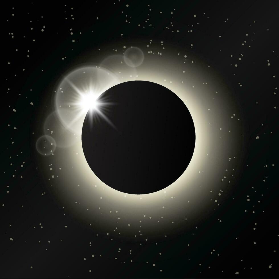 A realistic vector eclipse in the night sky