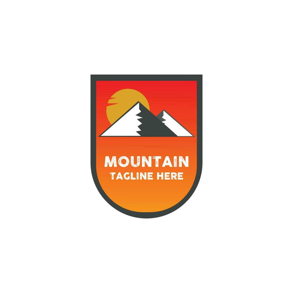 Vintage mountain logo design for travel agency vector