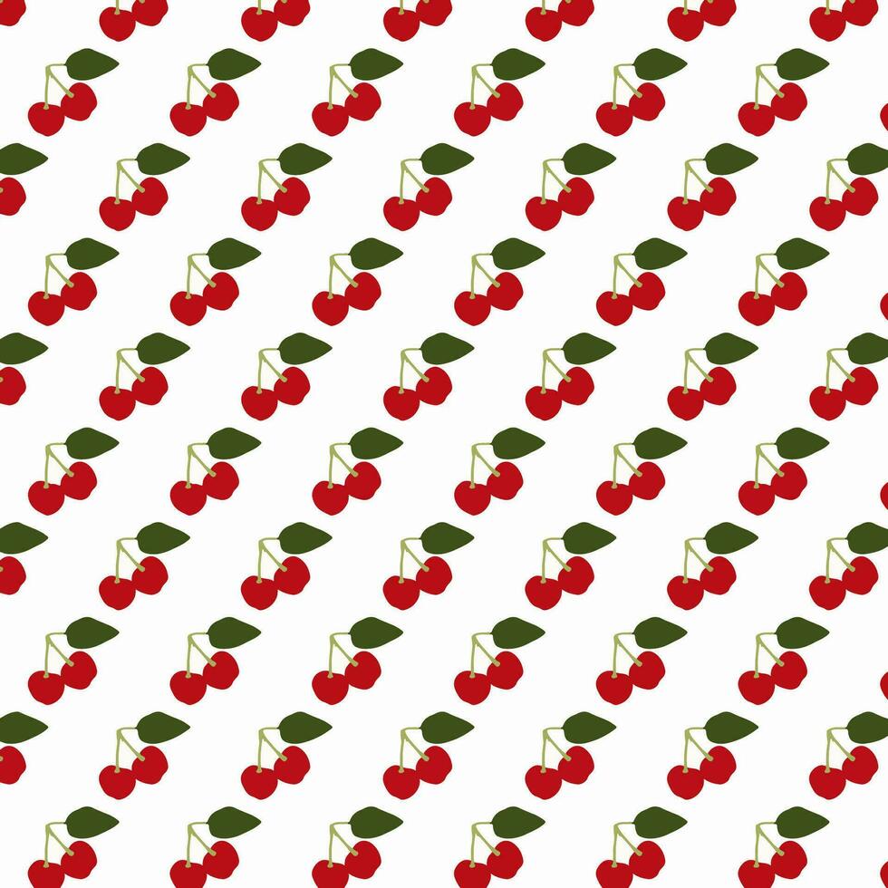 Cute cherry pattern for decoration, wallpaper, wrapping paper, etc. vector