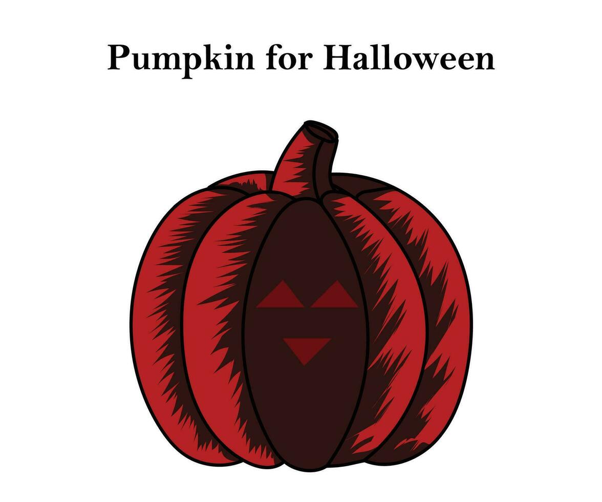 Pumpkin for Halloween and Thanksgiving colorful design with vector illustration