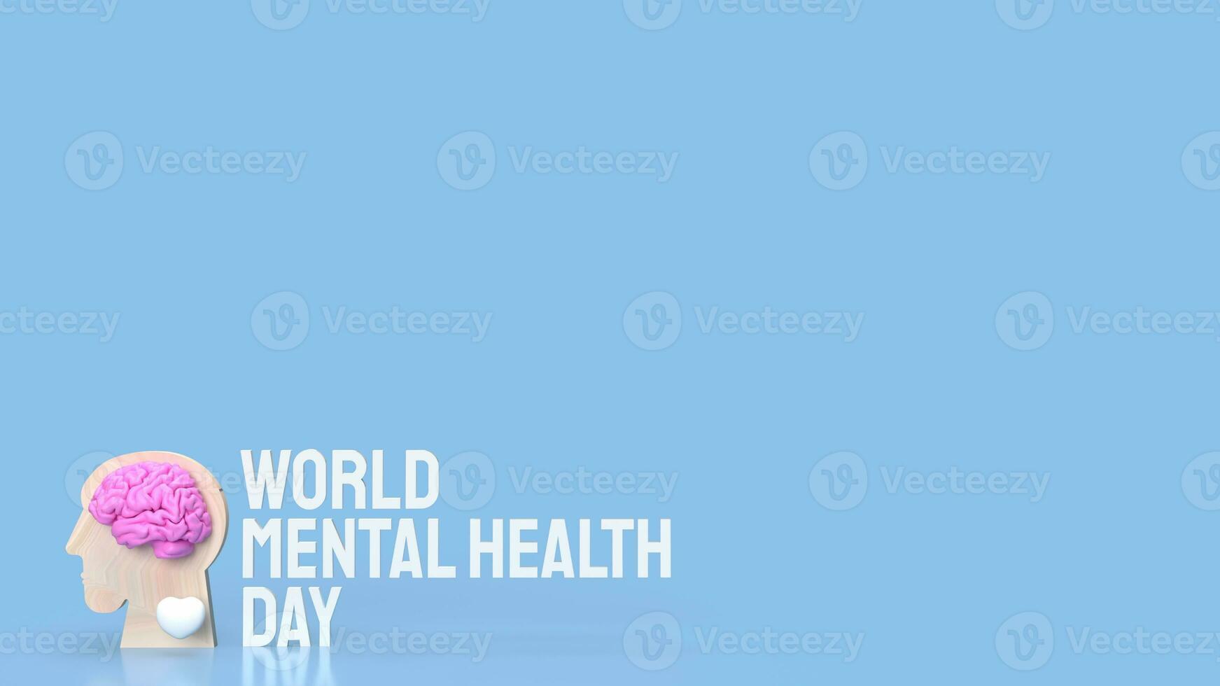 The human head and brain for World Mental Health Day concept 3d rendering photo