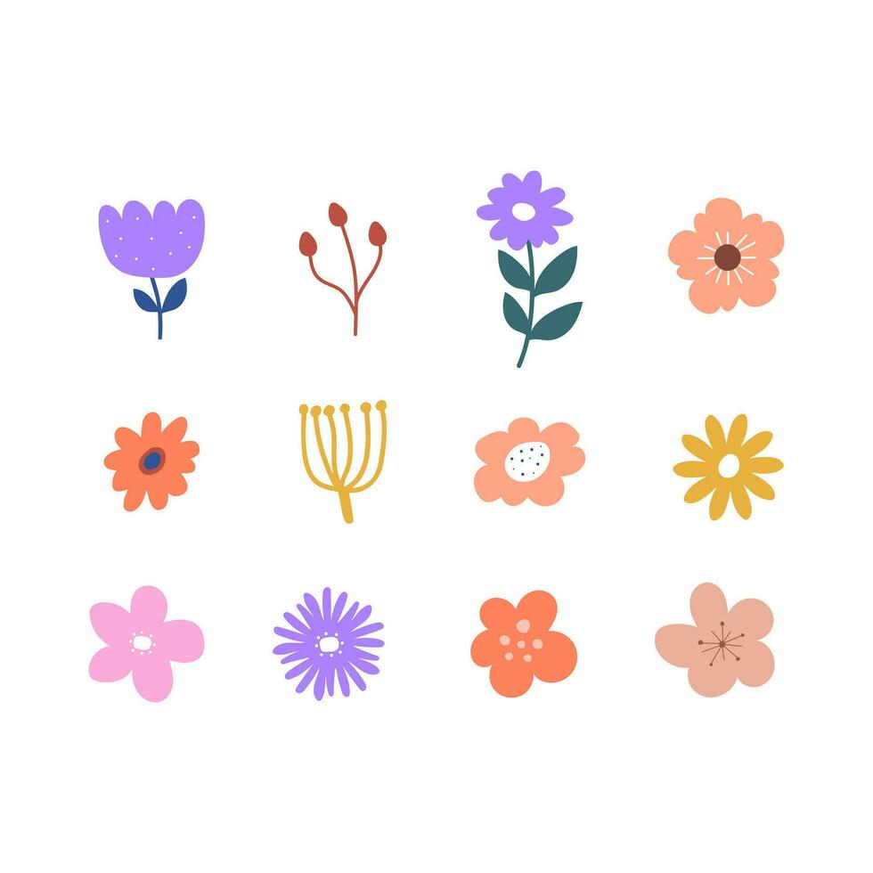 Aesthetic floral hand drawn illustration vector