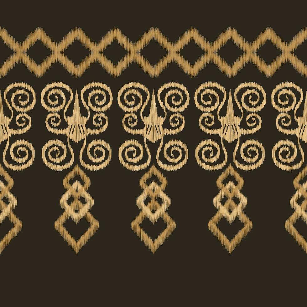 Ethnic Ikat fabric pattern geometric style.African Ikat embroidery brown Ethnic oriental pattern brown background. Abstract,vector,illustration.Texture,wallpaper,frame,decoration,carpet,motif. vector