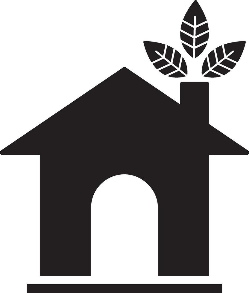 Eco house icon vector