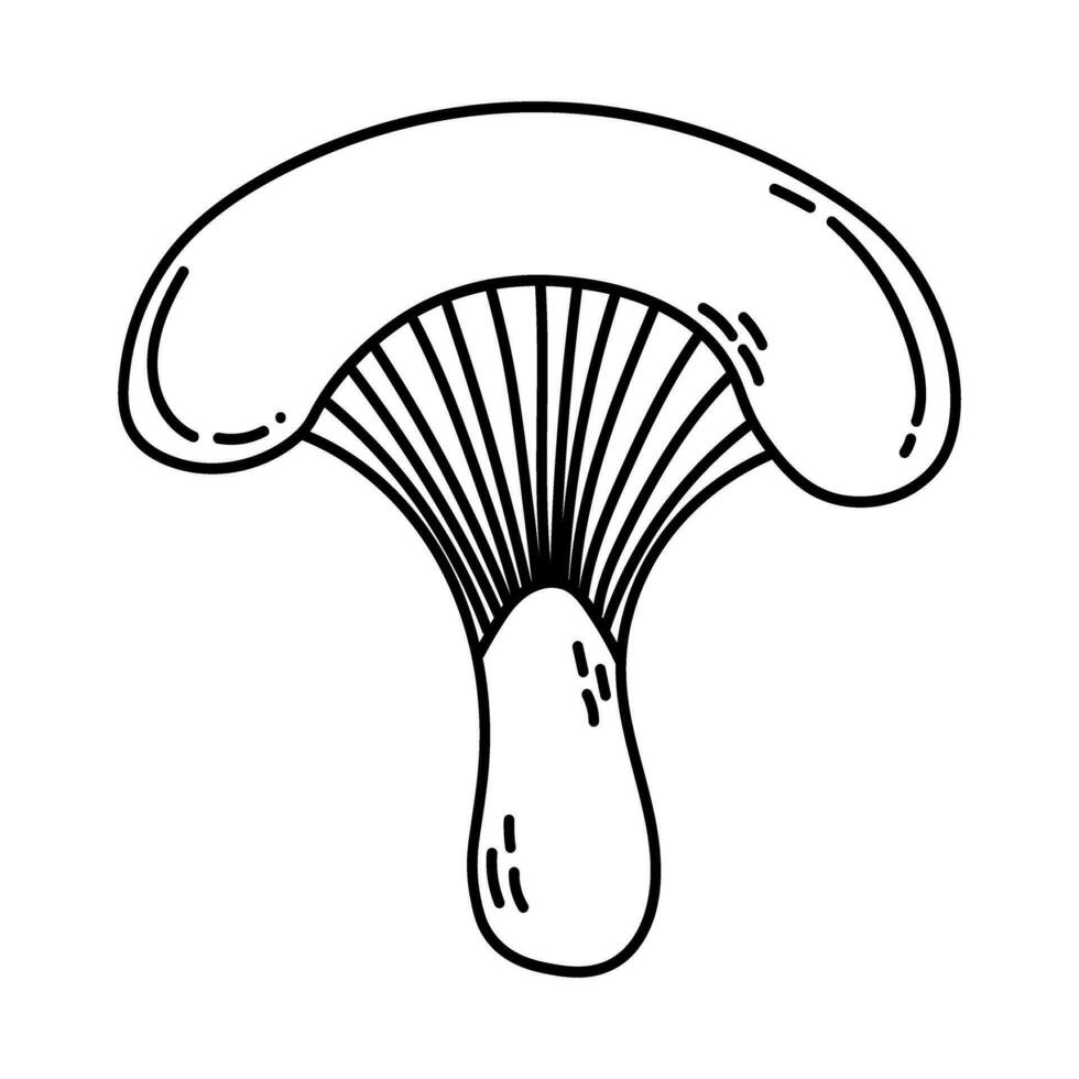 Simple vector doodle. Sketch drawing of forest mushroom. Easy to change color.