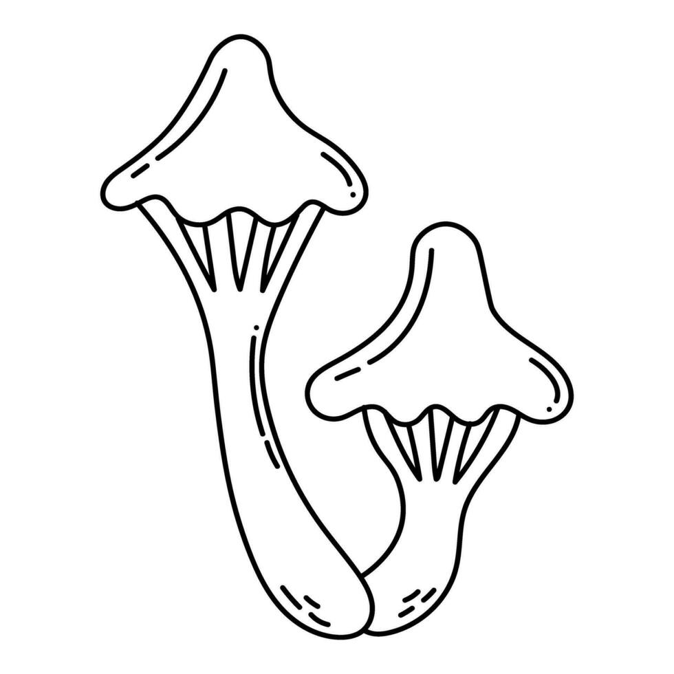Simple vector doodle. Sketch drawing of forest mushroom. Easy to change color.
