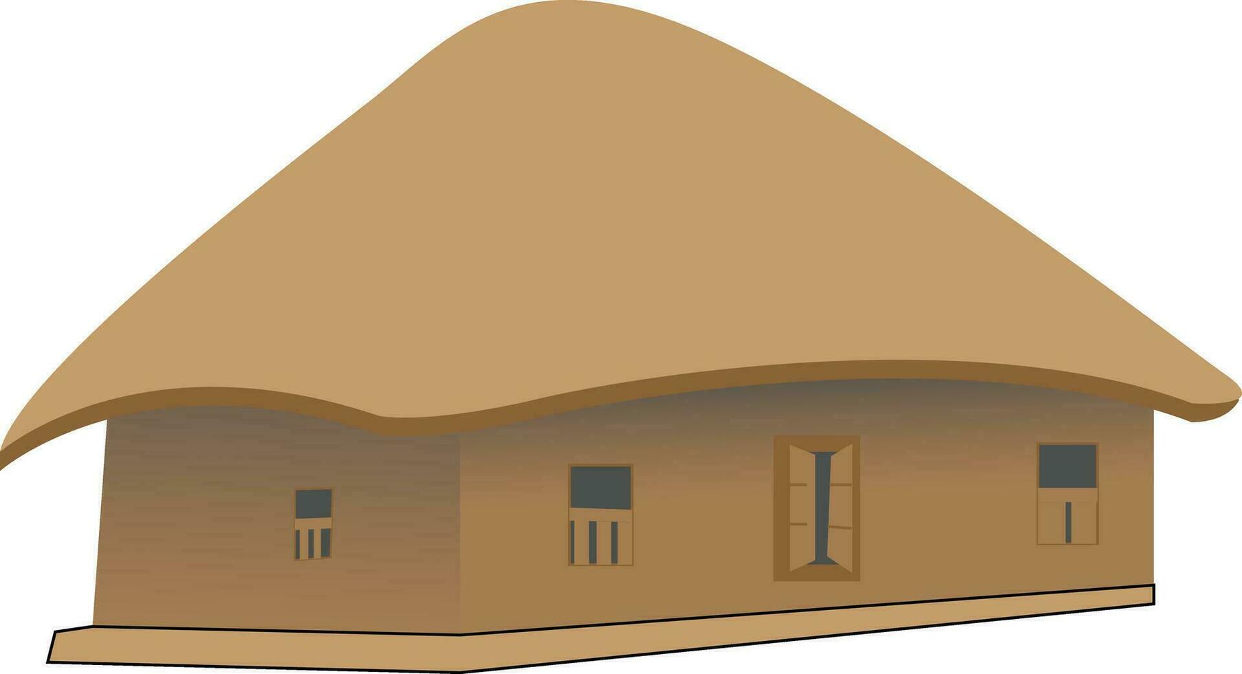 awesome village house .  simple house design . vector