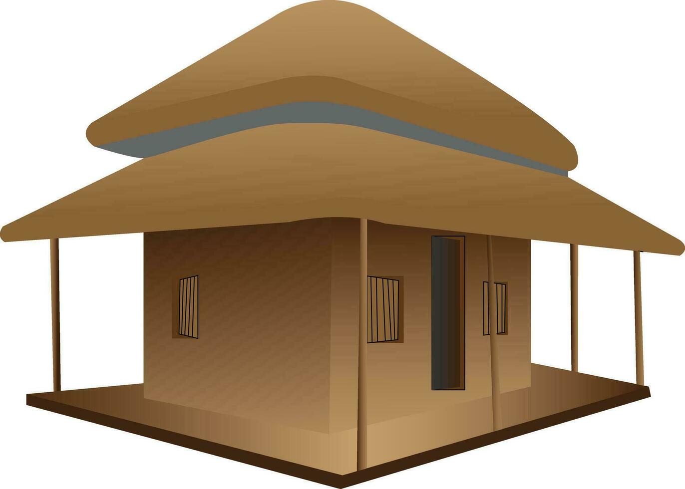 village house design. its a simple house design . vector