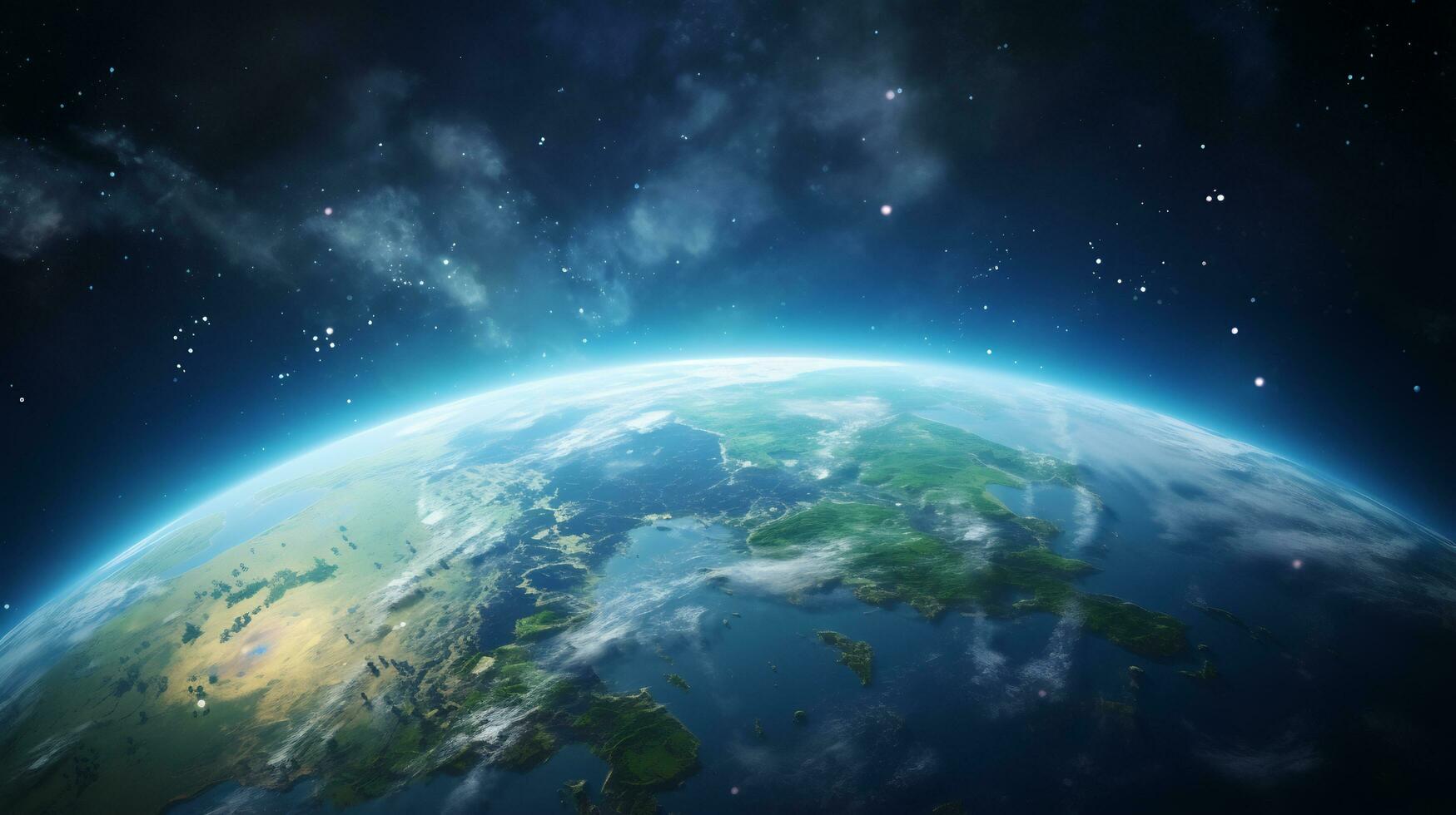 Beautiful view of planet earth from space photo