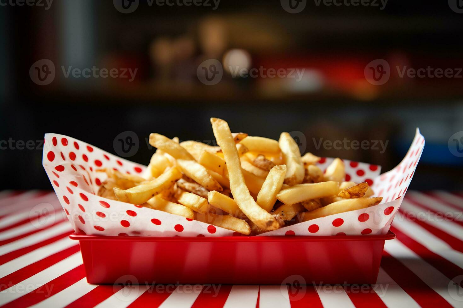 Image of potato fries with sauce photo