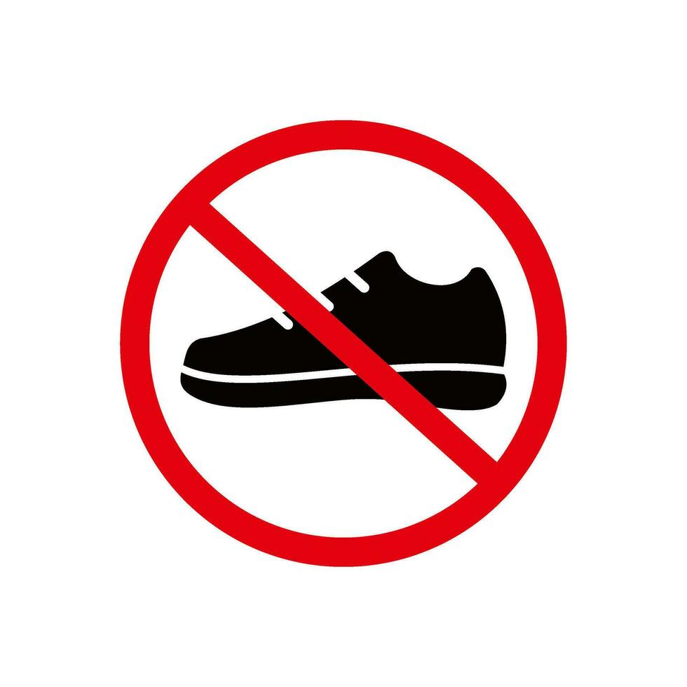 icono No Zapatos firmar símbolo vector