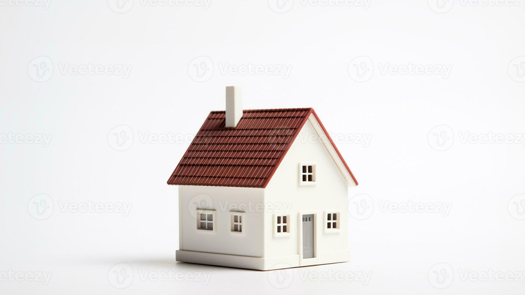 miniatura casa en blanco antecedentes. ahorro dinero y propiedad inversión concepto. generativo ai foto