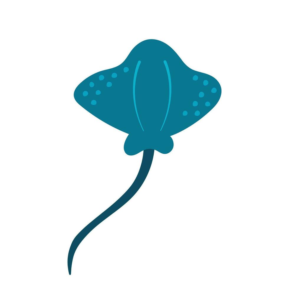 Stingray Cartoon Fish Sea Animal Animated Clipart Faceless for Vector Illustration