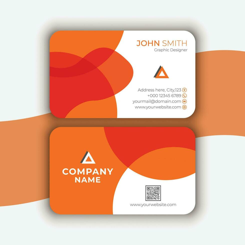 Orange Color Corporate Business Card Design, Vector, Template vector