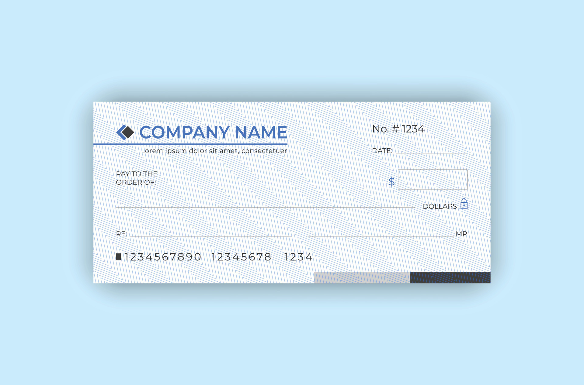 Creative Flat design receipt book, Money receipt, blank check template