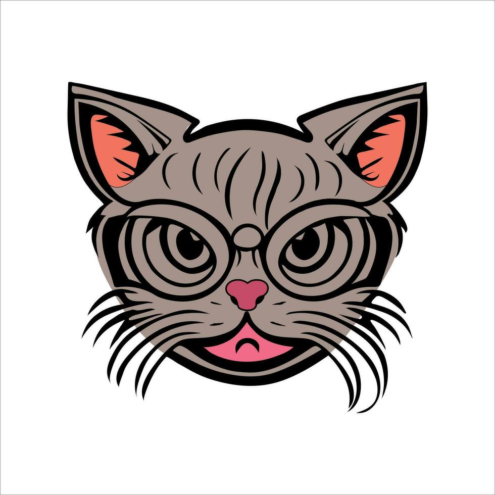 gato cabeza resumen símbolos icono. vector