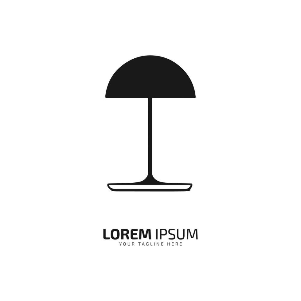 A logo of umbrella silhouette lamp shape vector icon