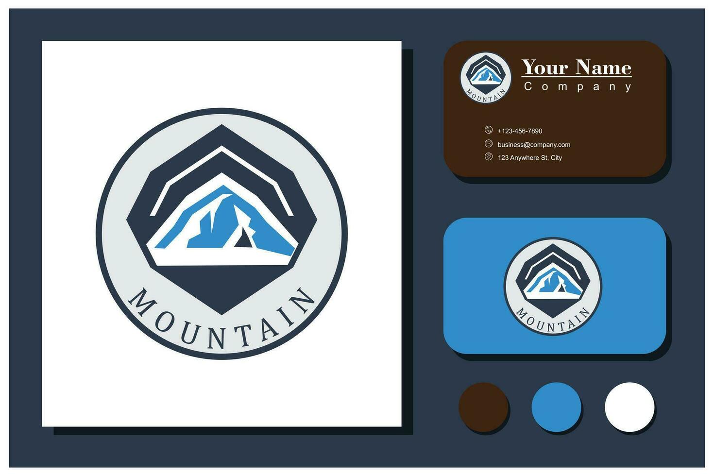 square mountain logo concept vector