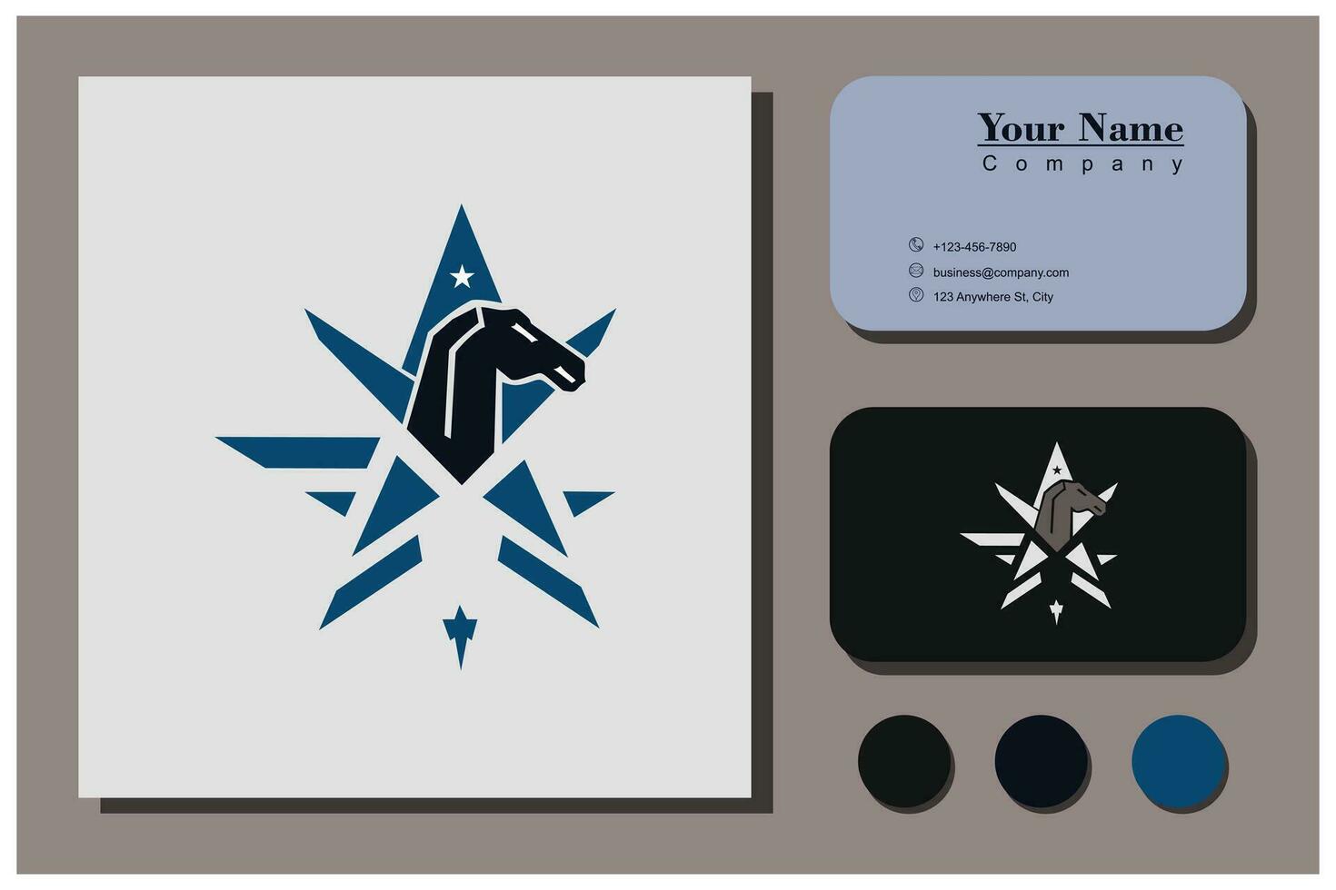 estrella caballo logo concepto vector