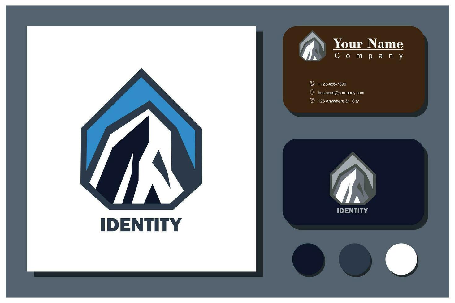 square mountain logo concept vector