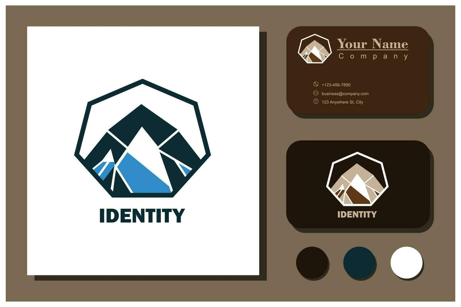 square mountain logo concept vector