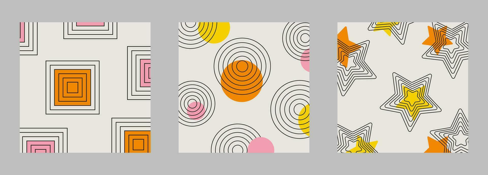 Set of posters with different geometric elements. Minimal vintage geometric design posters vector