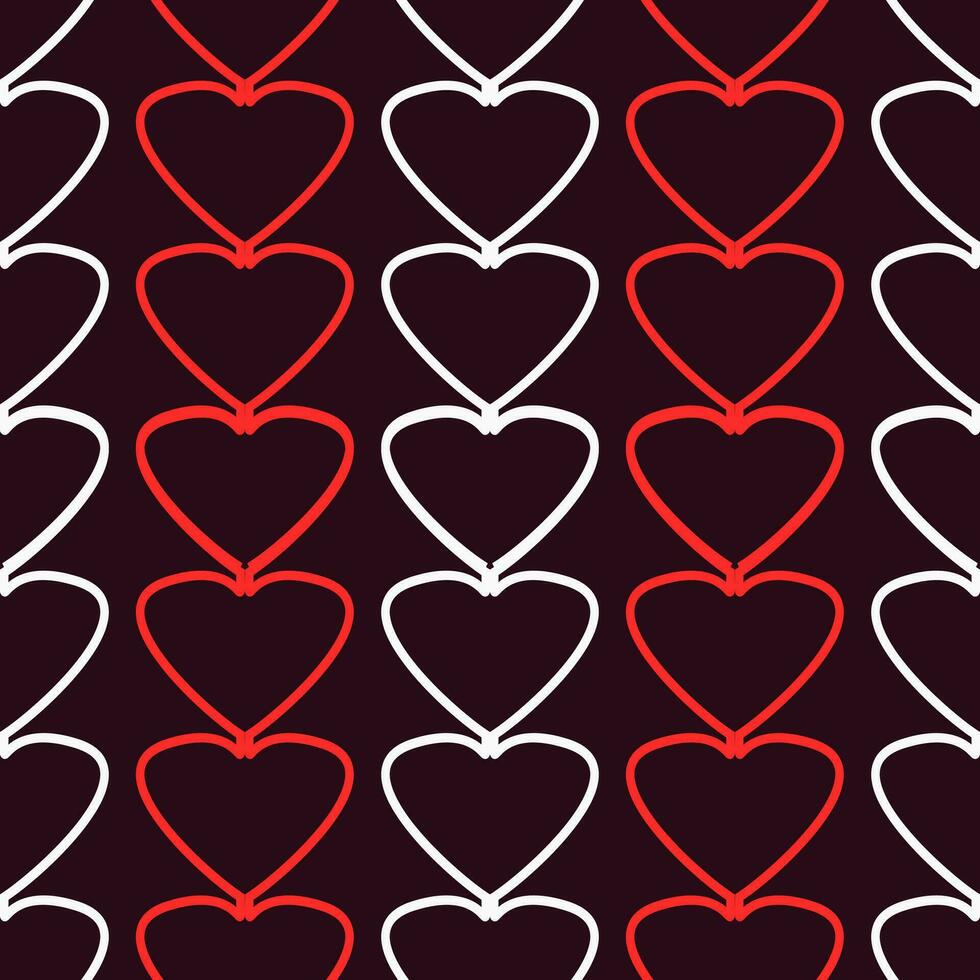 un sin costura modelo con como un corazón formas en rojo y blanco. adecuado para antecedentes imágenes, primer plano imágenes, invitaciones, o otro decoraciones ese exigir un romántico impresión vector