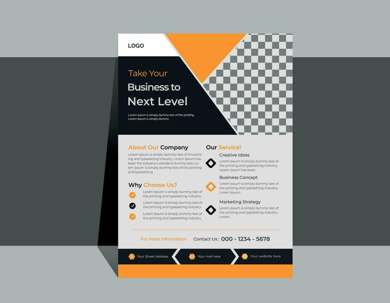 Unique Business Flyer Design Template, A4 Business Flyer Bundle, vector