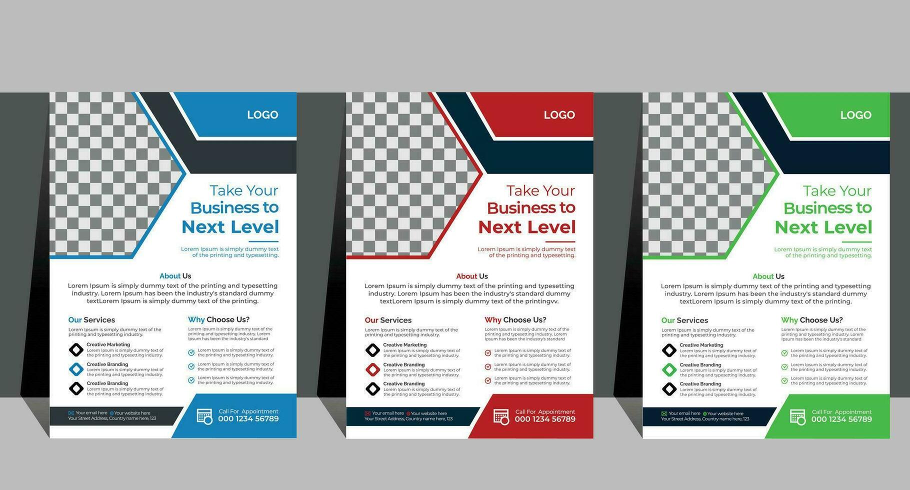 Unique Business Flyer Design Template, A4 Business Flyer Bundle, vector