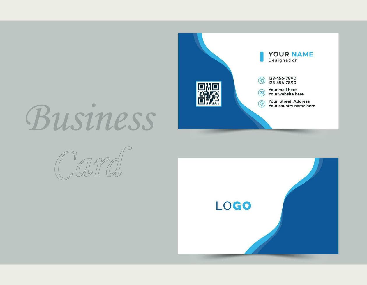 Vector business card template, double sided business card design template, visiting card,  business card template,