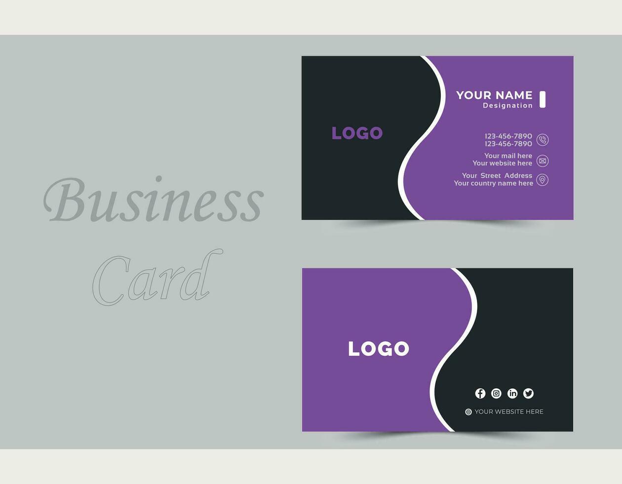 Vector business card template, double sided business card design template, visiting card,  business card template,