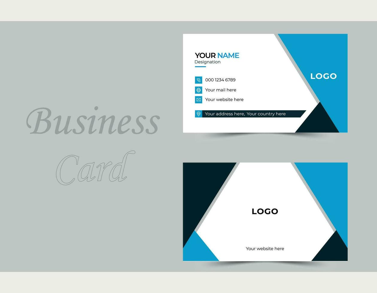 Vector business card template, double sided business card design template, visiting card,  business card template,
